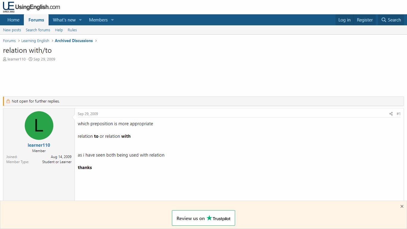relation with/to | UsingEnglish.com ESL Forum